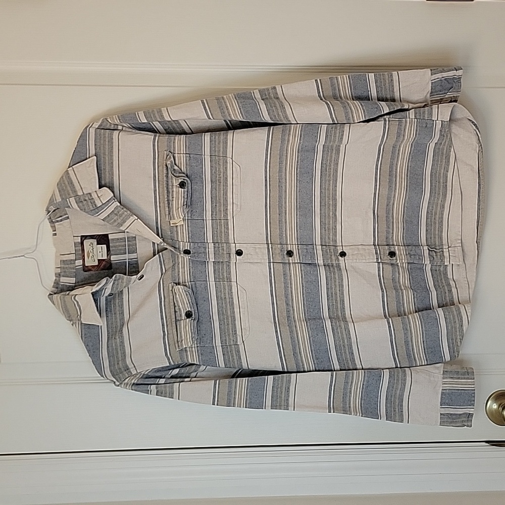 Bob Timberlake Striped Flannel Shirt, Size M